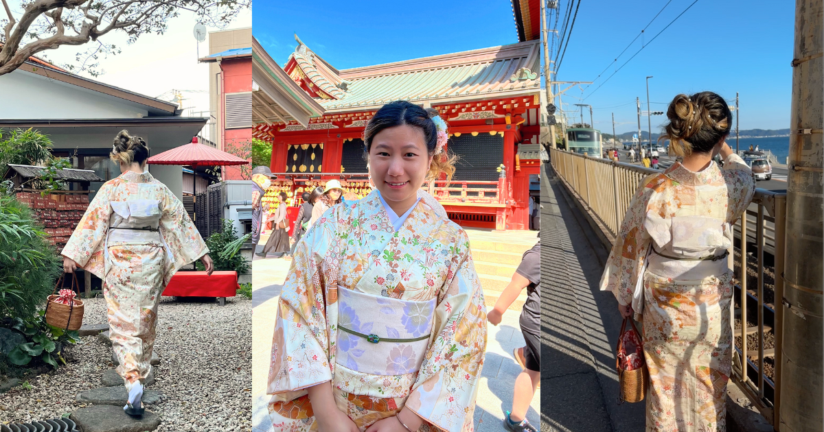 在鎌倉穿上和服，與灌籃高手平交道上的青春交會